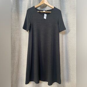 Gap Short Sleeve Softspun Swing Dress in True Black • NWT